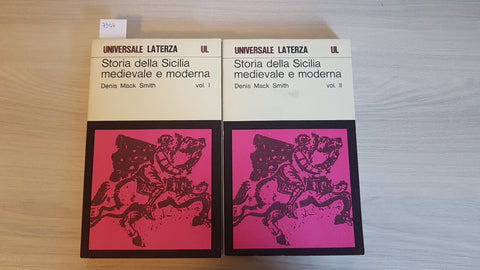 STORIA DELLA SICILIA MEDIEVALE E MODERNA VOLUME 1 + 2 Denis Smith 1973 LATERZA