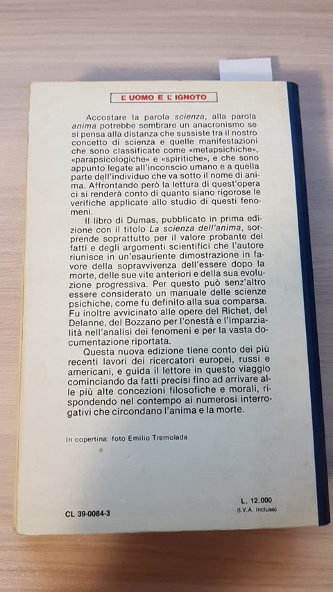 LA SCIENZA DELL'ANIMA - ANDRE' DUMAS 1979 ARMENIA paranormale esp metapsichic