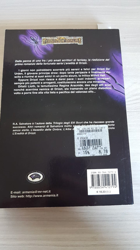 L'EREDITA' -R.A. SALVATORE 1992 ARMENIA forgotten realms FANTASY