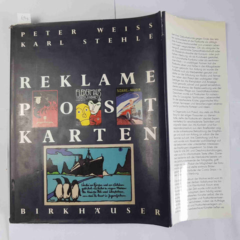 REKLAMEPOSTKARTEN Weiss, Stehle 1988 BIRKHAUSER poster pubblicità locandine