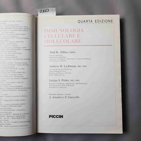 IMMUNOLOGIA CELLULARE E MOLECOLARE - ABBAS LICHTMAN POBER - PICCIN - 260