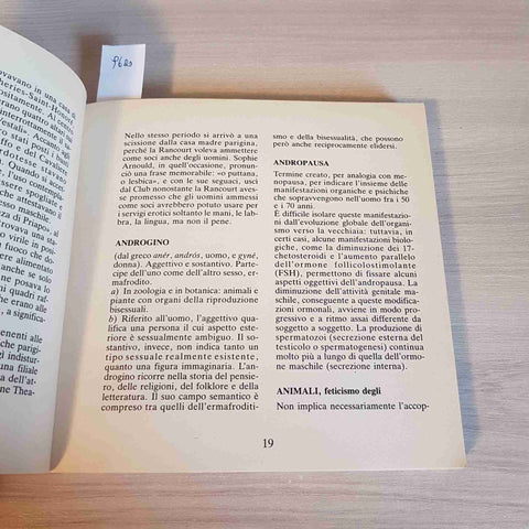IL DIZIONARIO DELL'EROTISMO fisiologia psicologia pratiche BORNEMAN 1989 AMICA