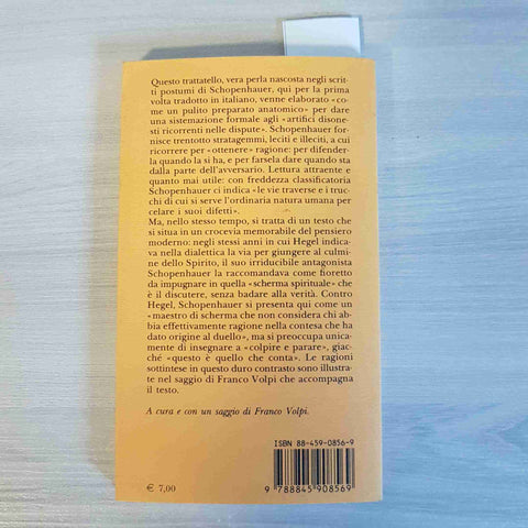 L'ARTE DI OTTENERE RAGIONE ESPOSTA IN 38 STRATAGEMMI ARTHUR SCHOPENHAUER adelph