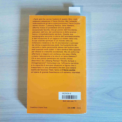 IL TERZO OCCHIO lama tibetani tibet iniziazione LOBSANG RAMPA - MONDADORI - 1986
