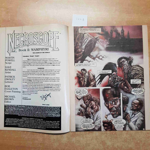NECROSCOPE 1 book II: wamphyri BRIAN LUMLEY 1993 MALIBU COMICS mature readers