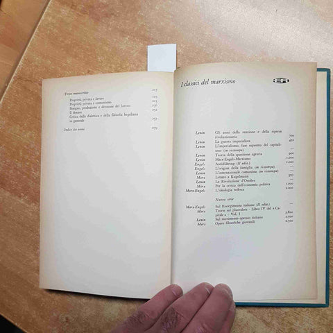 KARL MARX OPERE FILOSOFICHE GIOVANILI 1963 EDITORI RIUNITI marxismo
