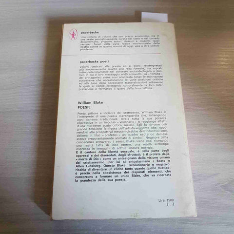 POESIE testo inglese a fronte WILLIAM BLAKE 1976 NEWTON COMPTON
