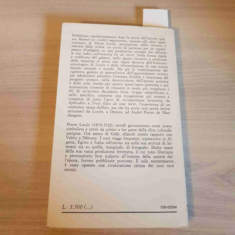 PICCOLO GALATEO SESSUALE PER FANCIULLE - PIERRE LOUYS sesso SAVELLI EDITORI 1980
