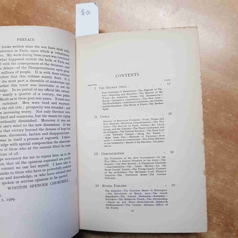 THE WORLD CRISIS THE AFTERMATH - CHURCHILL - THORNTON BUTTERWORTH - 1929