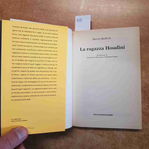 MARTYN BEDFORD - LA RAGAZZA HOUDINI 2000 MONDADORI thriller PICCOLA BIBLIOTECA