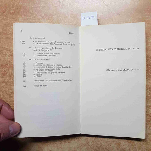 IL MEDIO EVO BARBARICO D'ITALIA Gabriele Pepe 1963 EINAUDI