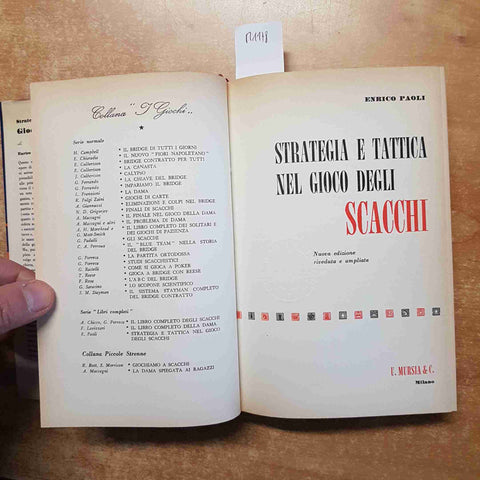 STRATEGIA E TATTICA NEL GIOCO DEGLI SCACCHI 1967 ENRICO PAOLI - MURSIA