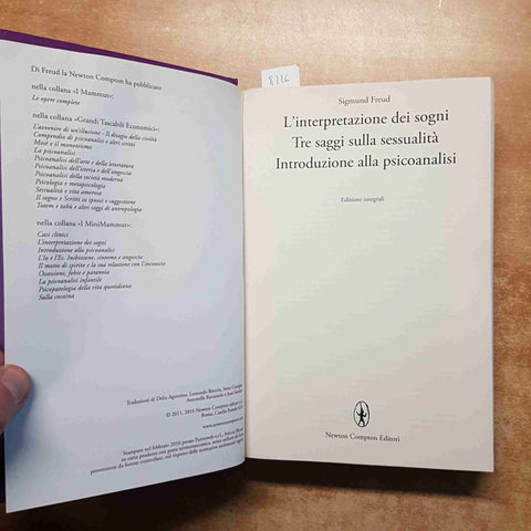 FREUD l'interpretazione sogni, tre saggi sessualita' introduzione psicoanalisi