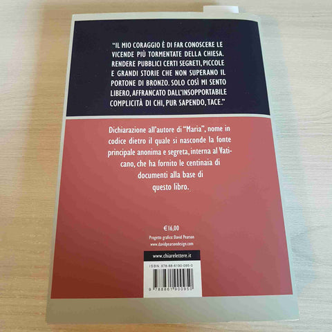 SUA SANTITA' LE CARTE SEGRETE DI BENEDETTO XVI - GIANLUIGI NUZZI-CHIARE LETTERE