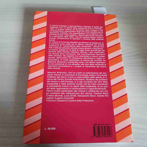 L'EFFICIENZA DELLA SOLIDARIETA' - MAURIZIO AMBROSINI - VITA E PENSIERO - 1994