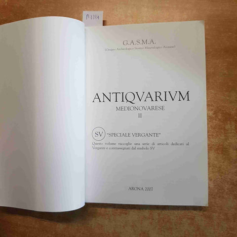 ANTIQUARIUM MEDIONOVARESE II arona 2007 NOVARA VERGANTE mottarone careggio pieve