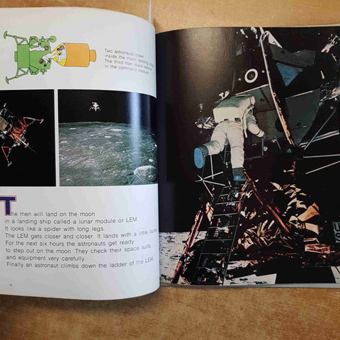 LET'S GO TO THE MOON books for young explorers NATIONAL GEOGRAPHIC wheat 1977