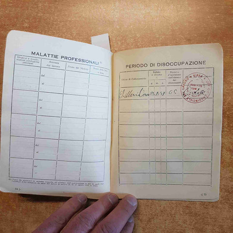 LIBRETTO DI LAVORO fascismo MINISTERO CORPORAZIONI maria della versa PAVIA