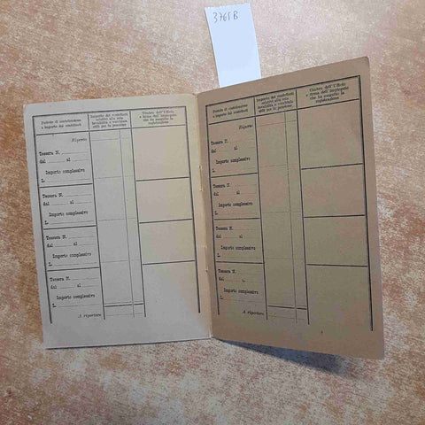 LIBRETTO PERSONALE ASSICURAZIONI OBBLIGATORIE istituto fascista previdenza 1939