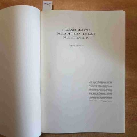 I GRANDI MAESTRI DELLA PITTURA ITALIANA DELL'OTTOCENTO volume 2° 1959 RIZZOLI