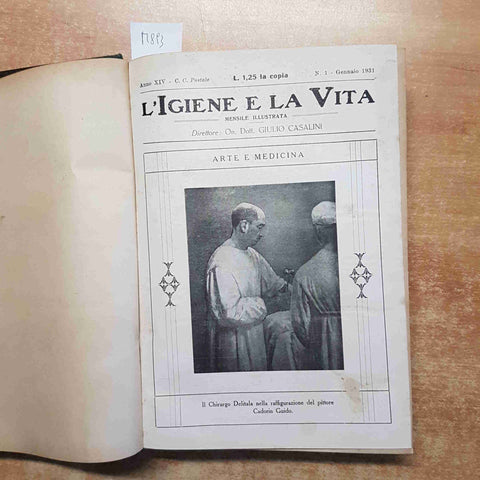 L'IGIENE E LA VITA mensile medicina ANNATA 1931 rilegata 12 numeri ANNO XIV
