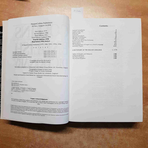 COLLINS ENGLISH DICTIONARY MILLENNIUM EDITION ZANICHELLI 1998 dizionario inglese