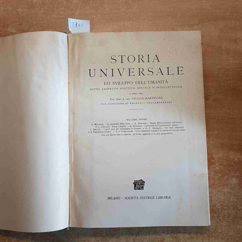 STORIA UNIVERSALE 1 EVO ANTICO pflugk-harttung 1930 EDITRICE LIBRARIA antica