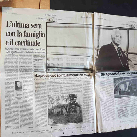CORRIERE DELLA SERA 25 GENNAIO 2003 ADDIO A GIOVANNI AGNELLI GIANNI fiat romiti