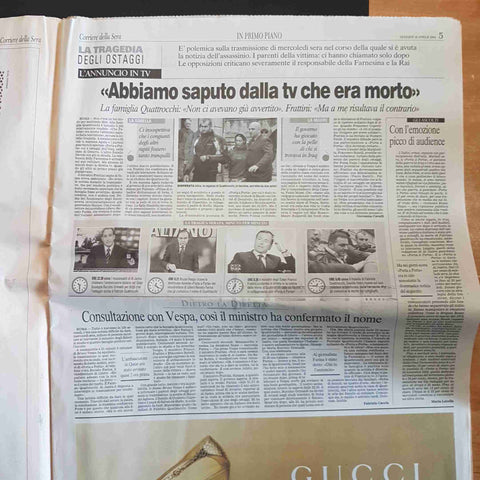 CORRIERE DELLA SERA 16 APRILE 2004 FABRIZIO QUATTROCCHI ti faccio vedere come