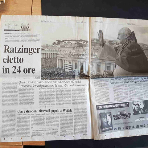 CORRIERE DELLA SERA 20 APRILE 2005 IL NUOVO PAPA E' RATZINGER: BENEDETTO XVI