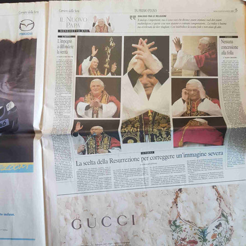 CORRIERE DELLA SERA 20 APRILE 2005 IL NUOVO PAPA E' RATZINGER: BENEDETTO XVI