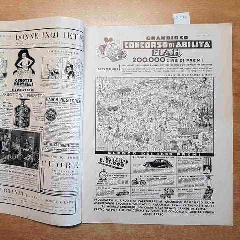 L'ILLUSTRAZIONE ITALIANA 25/10/1936 fascismo duce galeazzo campari olio sasso