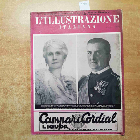 L'ILLUSTRAZIONE ITALIANA 29/11/1936 fascismo duce campari reggente horthy