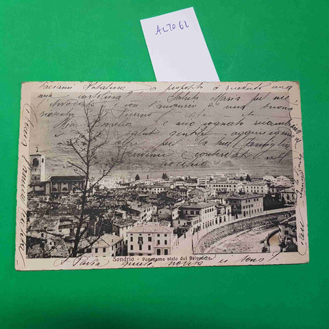 CARTOLINA SONDRIO PANORAMA VISTO DAL BELVEDERE 1912 VIAGGIATA SCRITTA