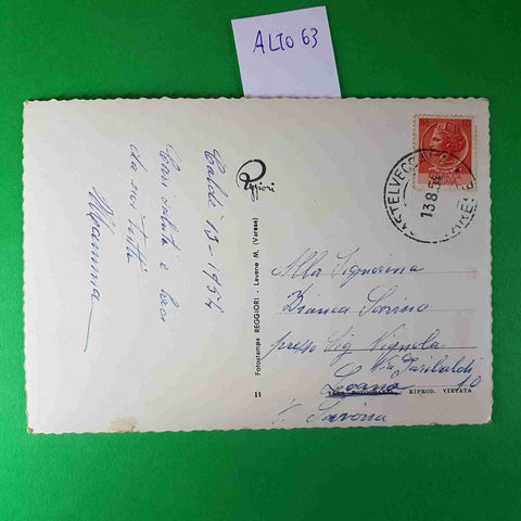 CARTOLINA LAGO MAGGIORE STRADA LAVENO CALDE' CASTELVECCANA 1954 VIAGGIATA