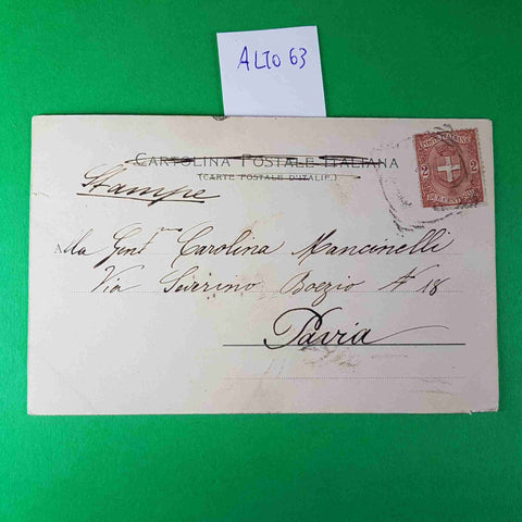 CARTOLINA VEDUTA DI ALASSIO PROSPERO CROCE isola gallinara1902 VIAGGIATA SCRITTA