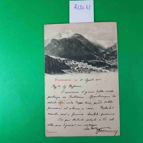 CARTOLINA PONTRESINA canton grigioni maloja puntraschigna 1901 VIAGGIATA SCRITTA