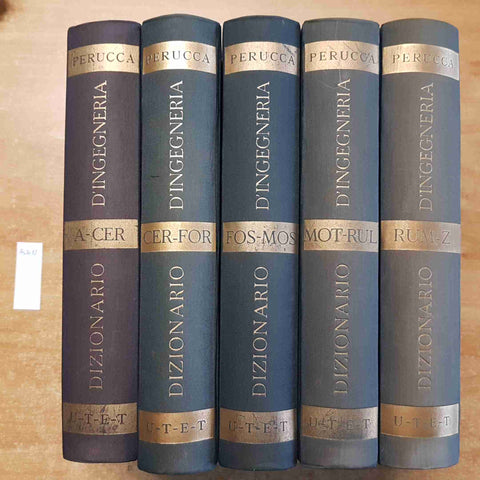 DIZIONARIO D'INGEGNERIA PERUCCA completo in 5 volumi UTET 1951 illustrato