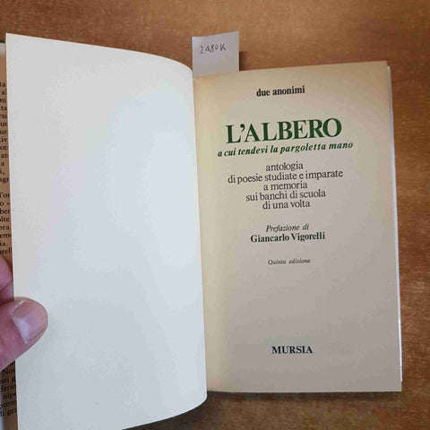 L'ALBERO A CUI TENDEVI LA PARGOLETTA MANO antologia di poeti imparati a memoria