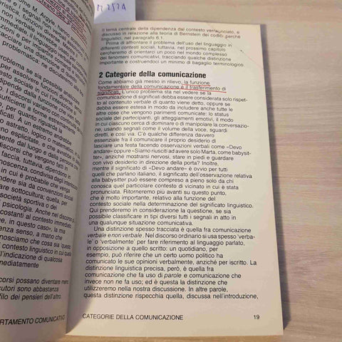 IL COMPORTAMENTO COMUNICATIVO GESTI ATTEGGIAMENTI LINGUAGGIO - MONDADORI - 1980