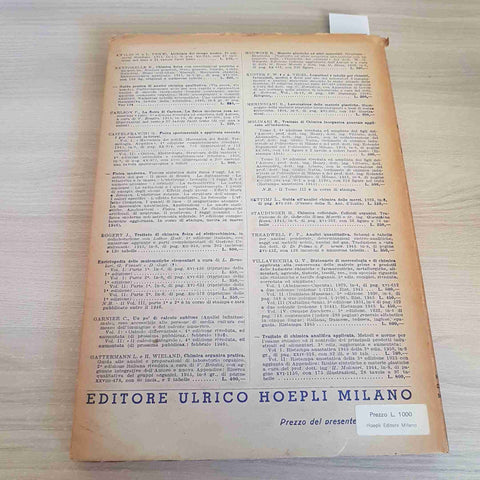 CHIMICA FISICA ESERCIZI SIDERURGIA - FAUSTO CASTAGNERI - HOEPLI - 1945