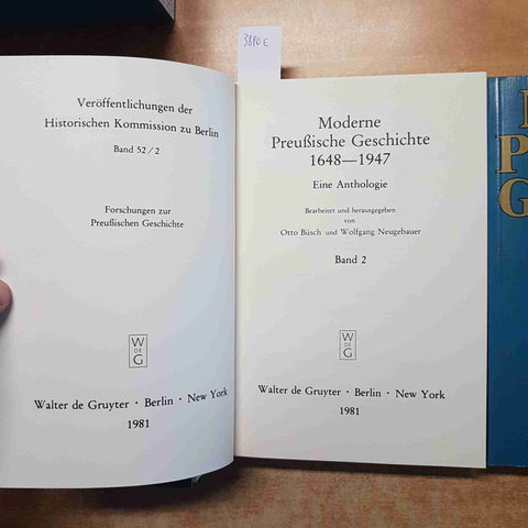 MODERNE PREUBISCHE GESCHICHTE Busch DEGRUYTER preussische PRUSSIA 3 volumi