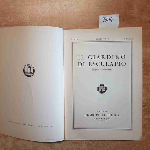 IL GIARDINO D'ESCULAPIO N.3 1932 GARIBALDI FERITO napoleona camerata DARWIN