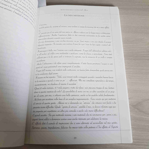 LETTERE DALL'AFRICA UNA SOFFERTA ESPERIENZA MISSIONARIA - SILVIO GALLAZZI