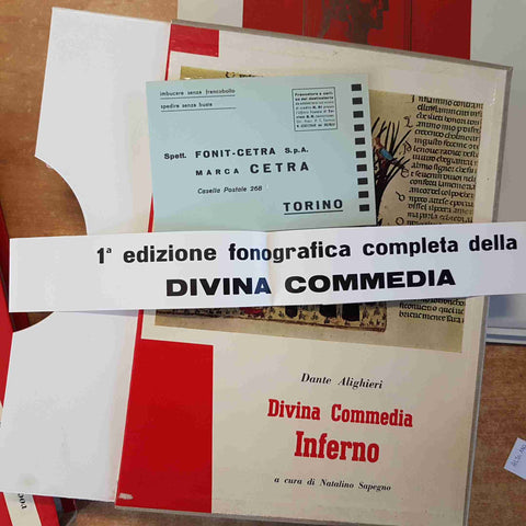DIVINA COMMEDIA: INFERNO 6 VINILI 33 GIRI CETRA + LIBRO ALBERTAZZI FOA' sapegno