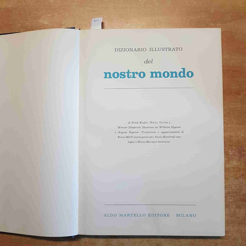 DIZIONARIO ILLUSTRATO DEL NOSTRO MONDO 1956 ALDO MARTELLO