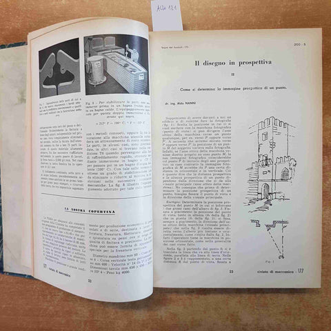 RIVISTA DI MECCANICA 6 NUMERI GENNAIO-GIUGNO 1958 RILEGATI COPERTINA RIGIDA