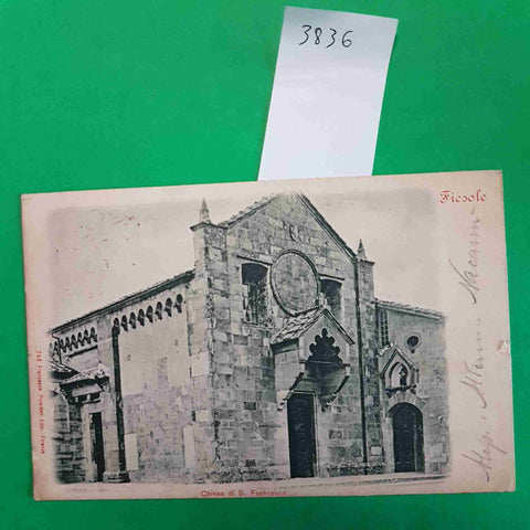 CARTOLINA FIRENZE FIESOLE CHIESA DI SAN FRANCESCO 1902