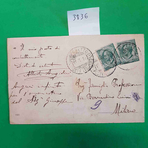 CARTOLINA MONTENERO MONTE NERO combattente ALBERTO ANGIOLINI AUTOGRAFO Caporetto