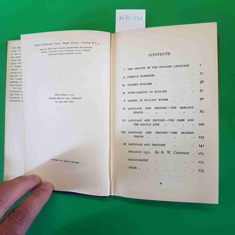 THE ENGLISH LANGUAGE - LOGAN PEARSALL SMITH 1960 OXFORD UNIVERSITY